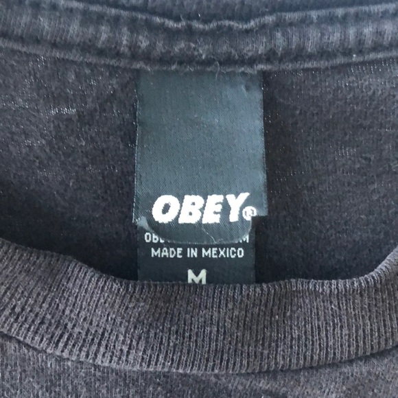 Obey 89 graphic print t-shirt tee logo men’s medium short sleeve black - Picture 5 of 9
